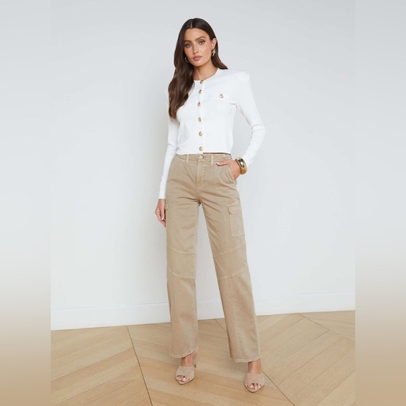 New! L'Agence Cardigan Toulouse in Ivory with Gold Buttons 🤍 XS! Sold Out! - Picture 2 of 16